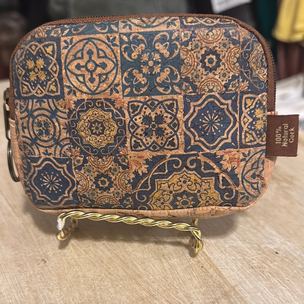 Elegant Patterned Cork coin purse